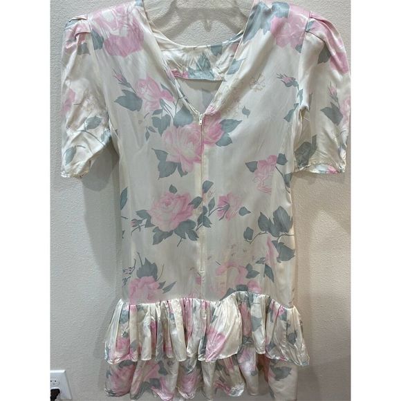 Country Romance Women's 5-6 Pink Floral Short Dress Party Cocktail Vintage - Picture 2 of 6